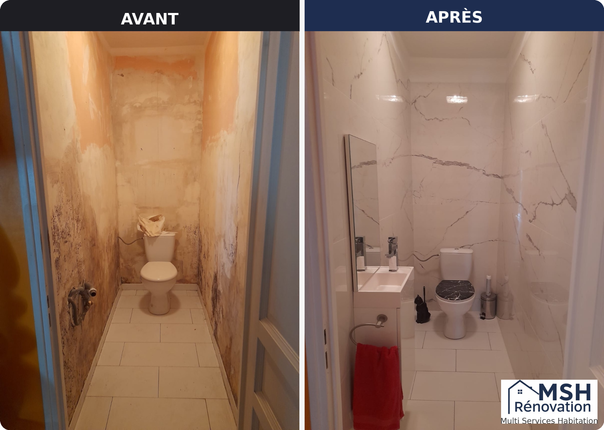 Réalisation avant après MSH Rénovation