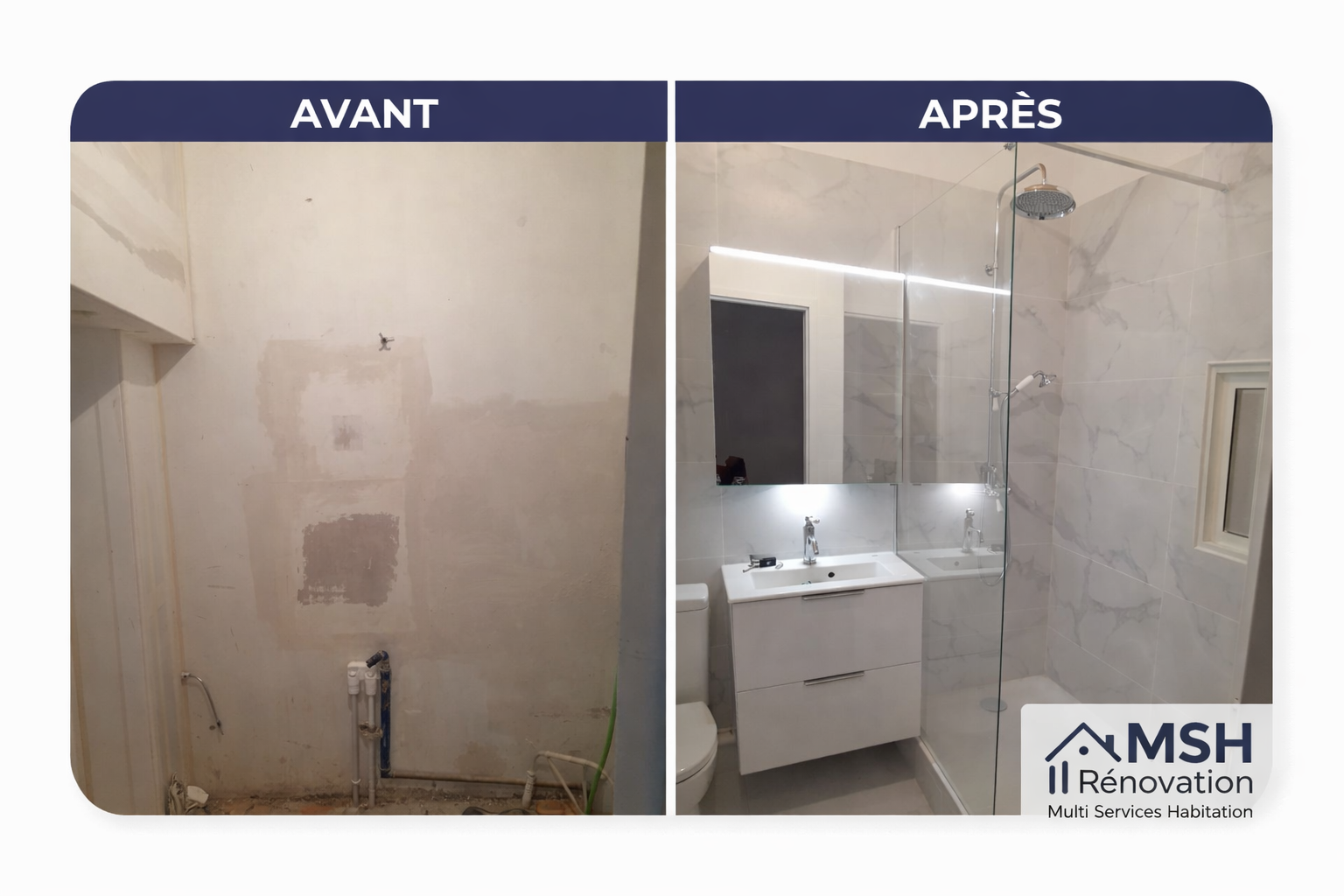 Réalisation avant après MSH Rénovation
