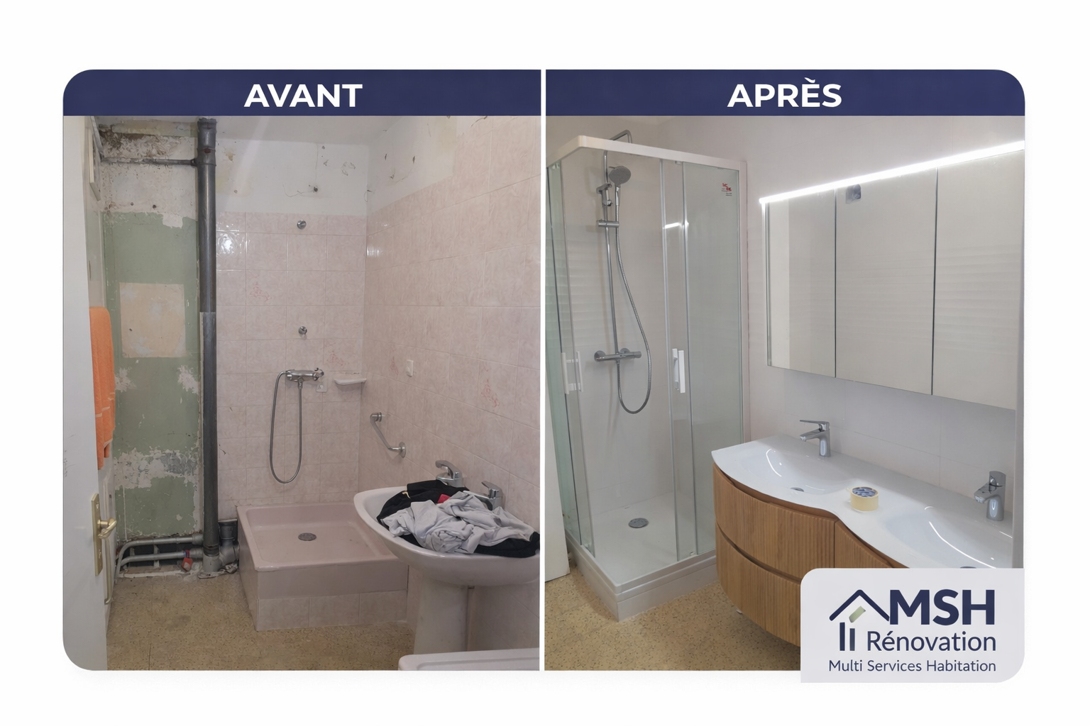 Réalisation avant après MSH Rénovation