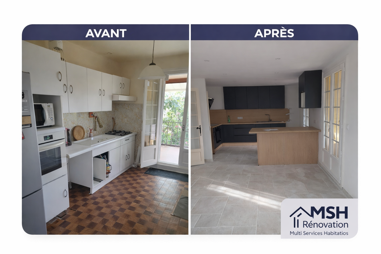 Réalisation avant après MSH Rénovation
